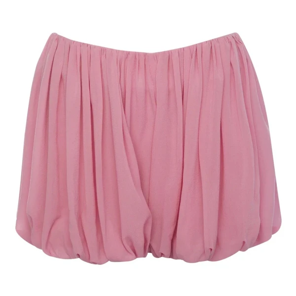 Шорты из шелка со сборкой